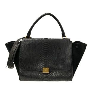 CELINE TRAPEZE Python bag black